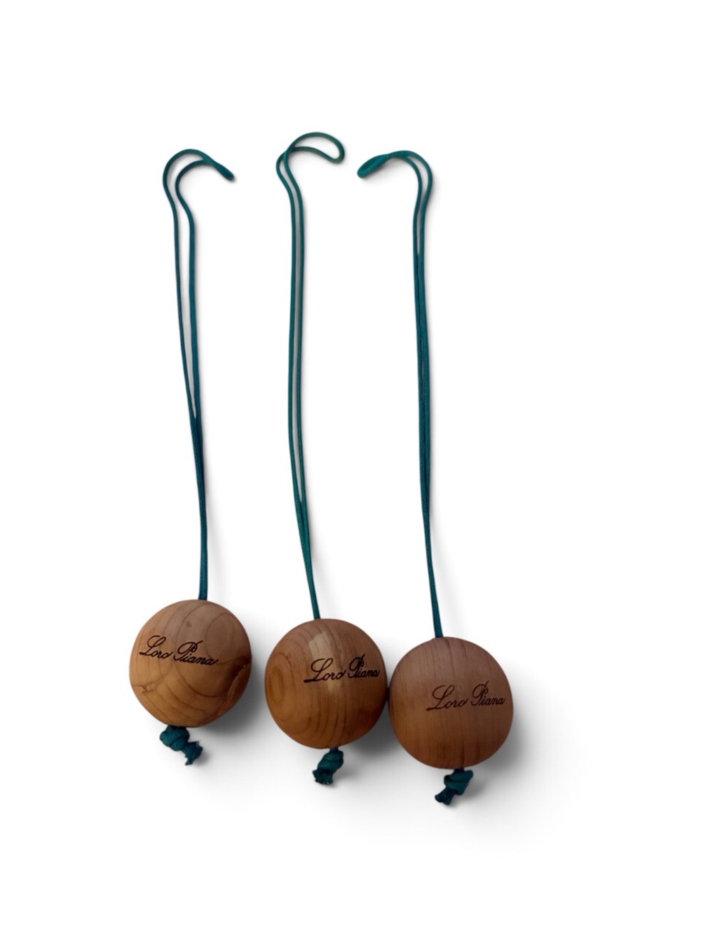 Loro Piana Teal Cord Cedar Scented Balls (Set of 3)